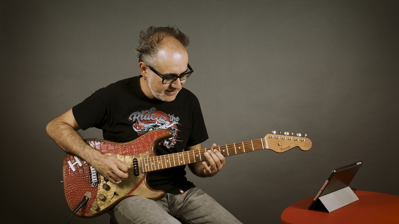 Escala menor armónica: posición 2 del CAGED