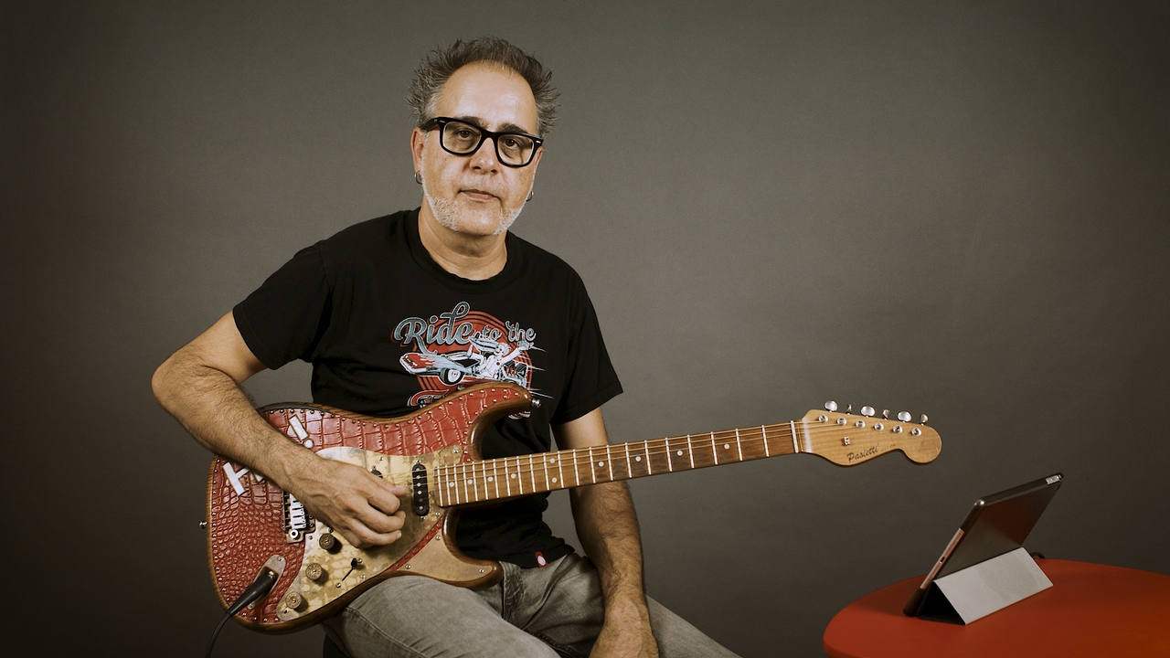 Escala menor armónica: posiciones 1, 3 y 5 del CAGED